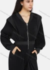 Wholesale Women's V Neck Lantern Sleeve Zipper Slim Waist Plain Casual Jumpsuit 2213# - Liuhuamall