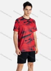 Wholesale Men's Sporty Crew Neck Breathable Geo Print Quick Drying T-shirts - Liuhuamall