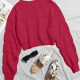 Women's Solid Bateau Neck Long Sleeve Crop Sweater B605# Clothing Wholesale Market -LIUHUA