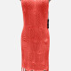 Women's Vacation Sleeveless Hollow Out Tassel Hem Cover Up Dress J2441A# 520# Clothing Wholesale Market -LIUHUA