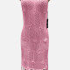 Women's Vacation Sleeveless Hollow Out Tassel Hem Cover Up Dress J2441A# 524# Clothing Wholesale Market -LIUHUA