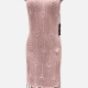 Women's Vacation Sleeveless Hollow Out Tassel Hem Cover Up Dress J2441A# 525# Clothing Wholesale Market -LIUHUA