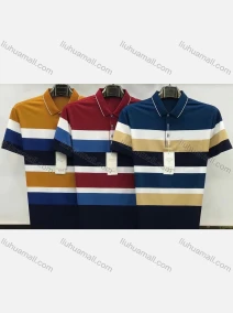 Wholesale Men's Causal Striped Patch Pocket Short Sleeve Polo Shirt, LIUHUA CLOTHING WHOLESALE