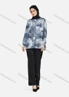 Wholesale Women's Casual Allover Tree Print Crew Neck Long Sleeve High Low Hem Button Down Top 1403# - Liuhuamall