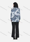 Wholesale Women's Casual Allover Tree Print Crew Neck Long Sleeve High Low Hem Button Down Top 1403# - Liuhuamall