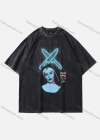 Wholesale Men's Fashion Hip Hop Oversized Crew Neck Short Sleeve Wash Distressed Graphic T-shirt 809# - Liuhuamall