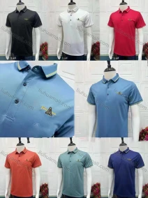 Wholesale Men's Casual Short Sleeve Embroidery Label Button Front Polo Shirts, LIUHUA CLOTHING WHOLESALE