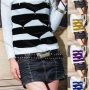 Wholesale Women's Casual Cowl Neck Long Sleeve Striped Knit Sweater 1429# preview