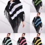 Wholesale Woman's Casual Striped Knitted Fabric Turtleneck Neck Shawl 8844# preview