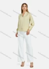 Wholesale Women's Casual Notched Neck Shirt Sleeve Plain Blouse - Liuhuamall