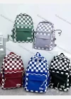 Wholesale Student's Checkerboard Print Nylon Durable Water Resistant School Book Bag Laptops Backpack - Liuhuamall