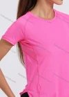 Wholesale Women's Sporty Crew Neck Short Sleeve Plain Quick-dry Breathable Curved Hem Athletic T-shirt - Liuhuamall