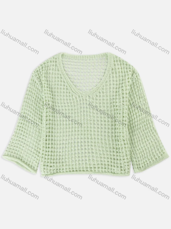 Wholesale Women's Casual Hollow Out Semi-Sheer Crop Tank Cover Up Top 80208#