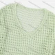 Wholesale Women's Casual Hollow Out Semi-Sheer Crop Tank Cover Up Top 80208# Light Green Clothing Wholesale Market Liuhua