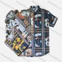 Wholesale Men's Short Sleeve Striped Plaid Allover Print Button Down Casual Shirt preview
