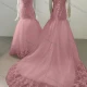 Wholesale Women's Glamorous Sweetheart Sleeveless Sequin Lace Up Back Appliques Wedding Dress 8013# Pale Violet Red Clothing Wholesale Market Liuhua