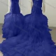 Wholesale Women's Glamorous V Neck Sleeveless Sequin Lace Up Backless Appliques Wedding Dress 8030# Medium Blue Clothing Wholesale Market Liuhua