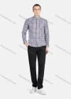 Wholesale Men's Casual Collared Long Sleeve Button Down Plaid Shirt 7-31# - Liuhuamall