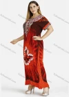 Wholesale Women's Plus Size Round Neck Robe Folk Art Peacock Short Sleeve Embroidery Maxi Dress - Liuhuamall
