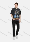 Wholesale Men's Round Neck Short Sleeve Graphic Letter Hip Hop Loose Fit T-shirt - Liuhuamall