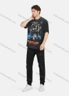 Wholesale Men's Round Neck Short Sleeve Graphic Letter Hip Hop Loose Fit T-shirt - Liuhuamall