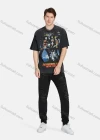Wholesale Men's Round Neck Short Sleeve Graphic Letter Hip Hop Loose Fit T-shirt - Liuhuamall