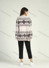 Wholesale Women's Casual Long Sleeve Dual Pockets Folk Art Rib-Knit Cardigan - Liuhuamall