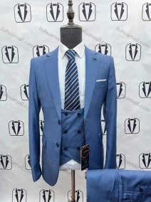 Wholesale Men's Business Double Breasted Plain Blazer&Vest&Pants Formal Suit 3 Piece Sets 788-16#, LIUHUA CLOTHING WHOLESALE