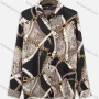 Wholesale Women's Casual Chain Print Long Sleeve Button Down Blouse preview