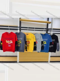 Wholesale Boys Round Neck Black Stripes Sleeves Print Sweatshirt, LIUHUA CLOTHING WHOLESALE