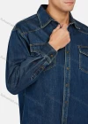 Wholesale Men's Casual Plain Long Sleeve Button Down Denim Jackets - Liuhuamall