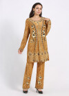 Wholesale Women's Muslim Islamic Folk Art Floral Print Long Sleeve Tunic & Wide Leg Pant With Hijab 3 Piece Set - Liuhuamall