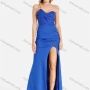 Wholesale Women's Sexy Plain Rhinestone Bow Knot Ruched Split Thigh Strapless Tube Bodycon Evening Dress preview