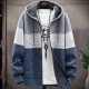 Wholesale Men's Casual Drawstring Long Sleeve Zip Hooded Sweater Knitted Jacket Lapis lazuli  Clothing Wholesale Market Liuhua