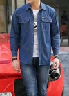 Wholesale Men's Collared Button Long Sleeve Closure Patch Pockets Denim Overshirt - Liuhuamall