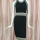 Women's Casual Round Neck Sleeveless Striped Dress Black Clothing Wholesale Market -LIUHUA