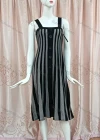 Wholesale Women's Casual Square Neck Button Decor Striped Tank Dress - Liuhuamall
