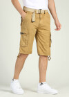 Wholesale Men's Solid Color Flap Pockets Belted Cargo Shorts - Liuhuamall