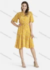 Wholesale Women's Ditsy Floral Print Short Sleeve Drawstring Waist Pleated Dress - Liuhuamall