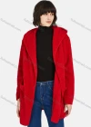 Wholesale Women's Casual Plain Zipper Warm Sherpa Hooded Long Cardigan - Liuhuamall