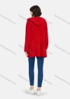 Wholesale Women's Casual Plain Zipper Warm Sherpa Hooded Long Cardigan - Liuhuamall