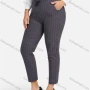 Wholesale Women's Casual Plus Size High Elastic Plaid Print Stright Leg Pants With Drawstring 33026# preview