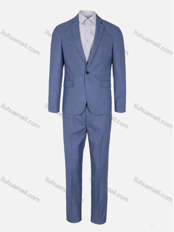 Wholesale Men's Formal Plain One Button Pockets Lapel Slim Fit Blazer & Trousers 2 Piece Sets