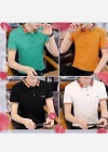 Wholesale Men's Short Sleeve Embroidered Plaid Polo Shirt - Liuhuamall