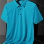 Wholesale Men's Casual Plain Short Sleeve Split Side Sporty Polo Shirts 301# preview