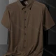 Wholesale Men's Casual Plain Collared Short Sleeve Button Down Basics Shirt 319# Coffee Guangzhou Clothing Wholesale Market & Suppliers -LIUHUAMALL