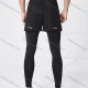 Wholesale Unisex Athletic Workout 2-in-1 Plain Patch Pocket Splicing Pin Dot Elastic Waist Shorts 52101# Black Clothing Wholesale Market Liuhua
