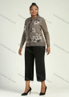 Wholesale Women's Collared Button Front Dual Pockets Floral Casual Knitted Coat - Liuhuamall