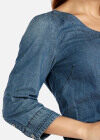 Wholesale Women's Plus Size Casual Round Neck Button Front Top & Straight Leg Pants Denim 2 Piece Set - Liuhuamall