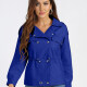 Women's Fashion Lapel Button Closure Drawstring Leather Jacket 23# Clothing Wholesale Market -LIUHUA